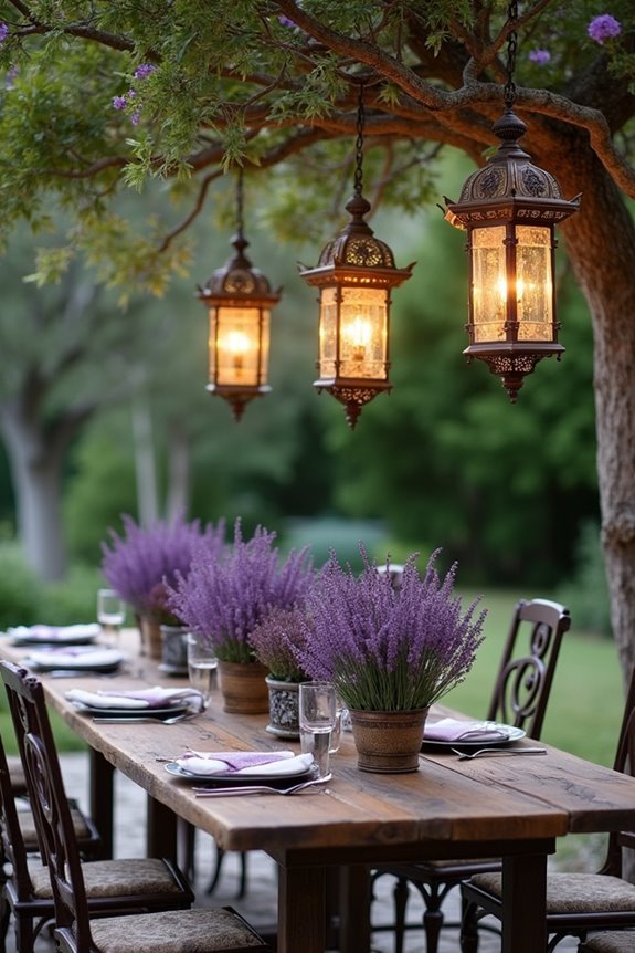 elegant outdoor dining lighting