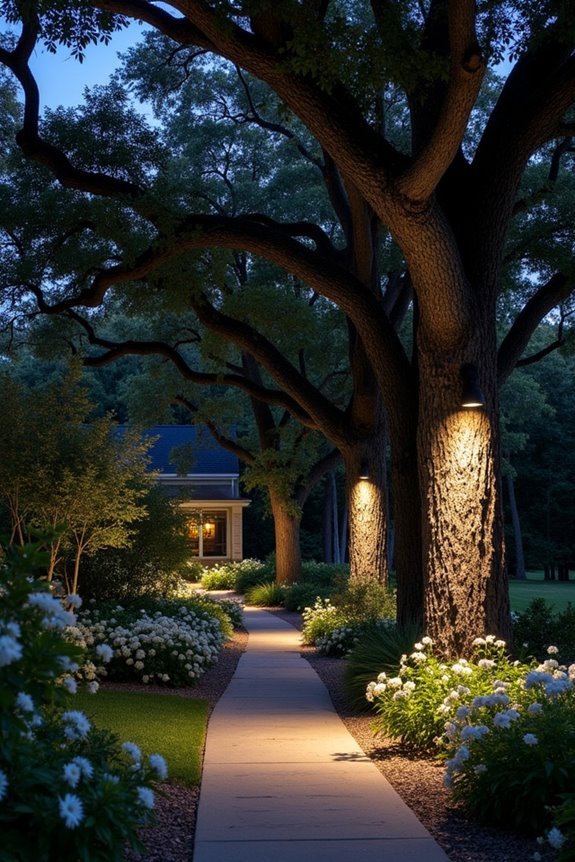 enchanting garden moonlight downlighting