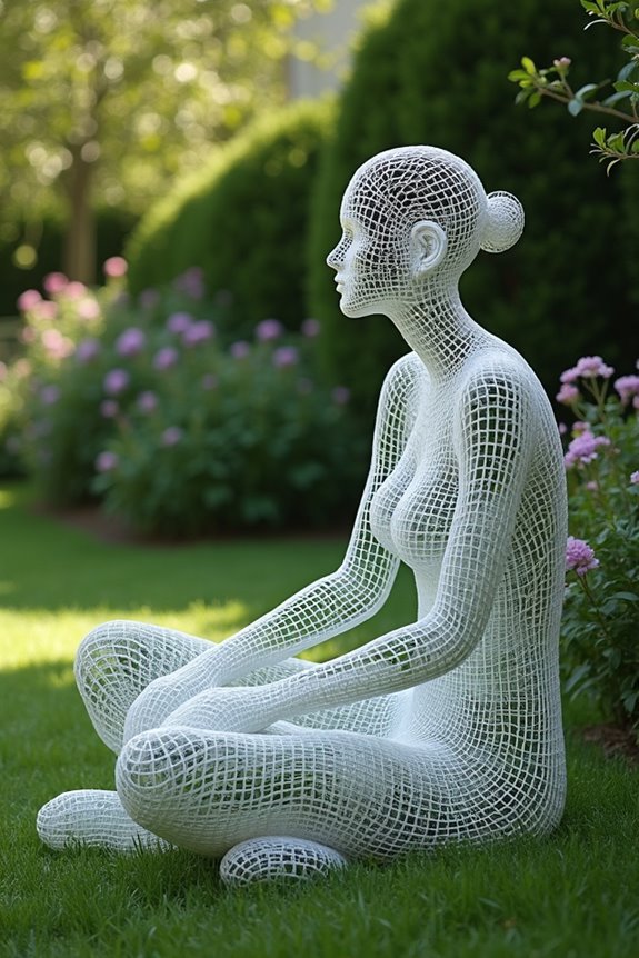 ethereal wire mesh sculptures