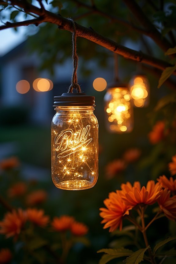 glowing mason jar lights