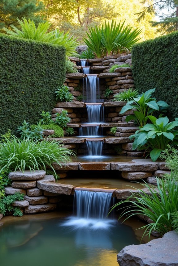 living wall waterfall feature