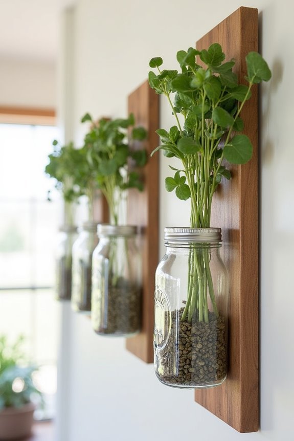 mason jar kitchen herb garden