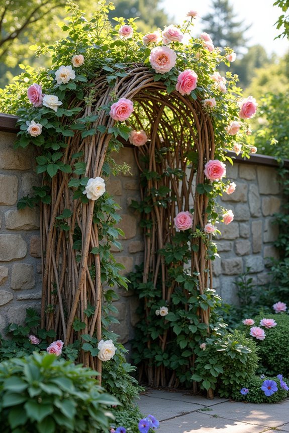 natural rustic trellis creation