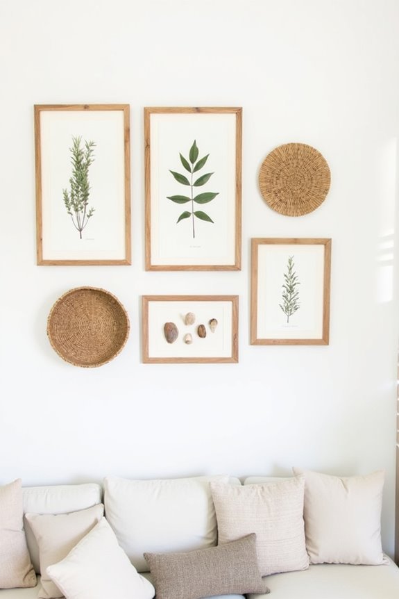 nature inspired gallery wall