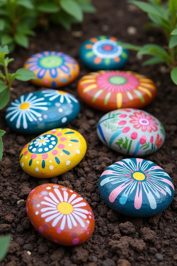painted rock garden markers