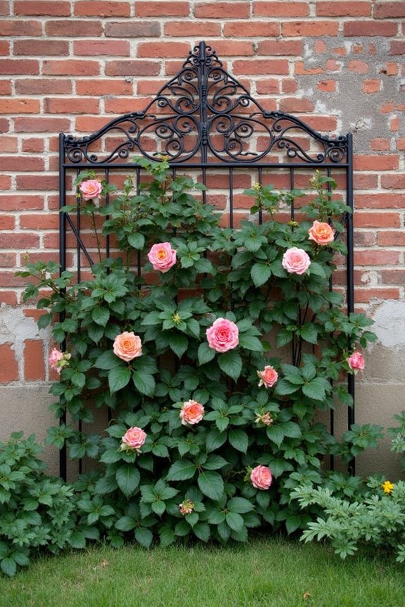 reclaimed iron headboard trellis