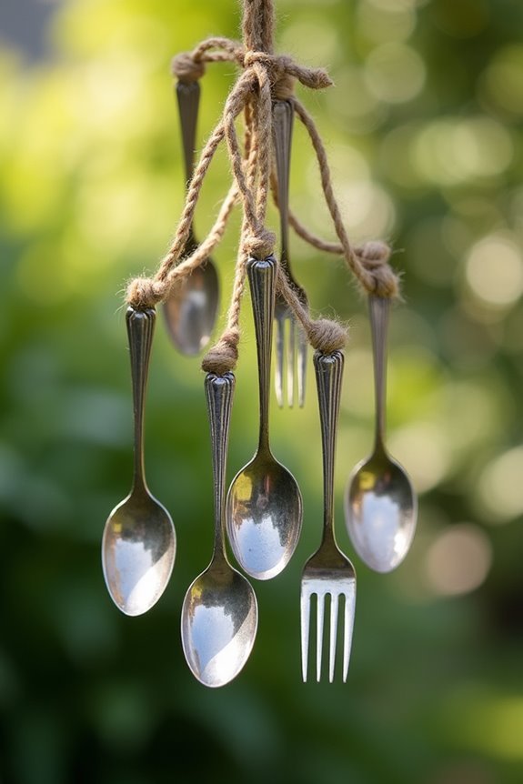 recycled silverware wind chimes