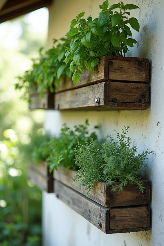 rustic herb garden crates