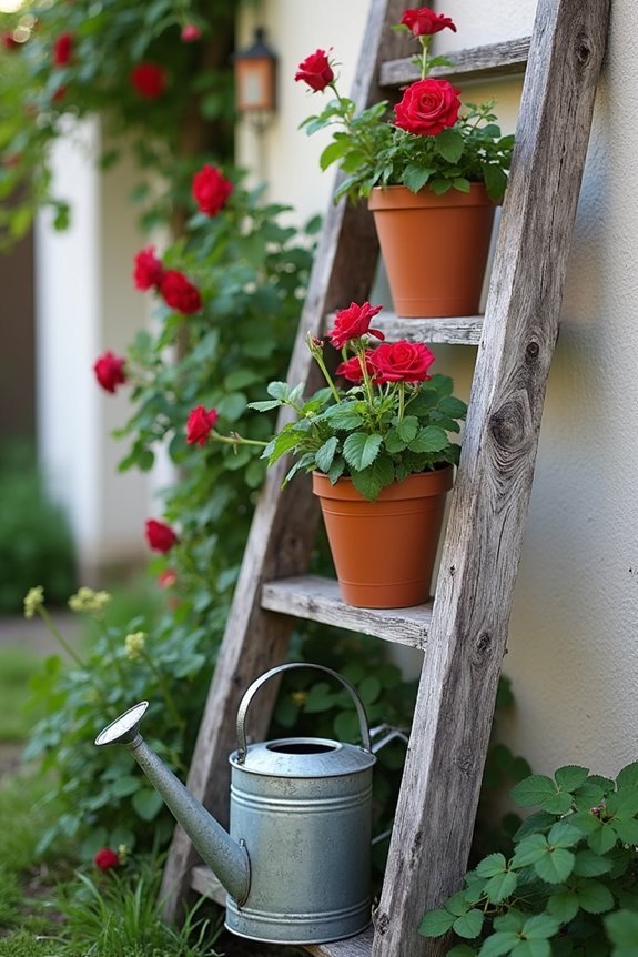 rustic ladder garden displays