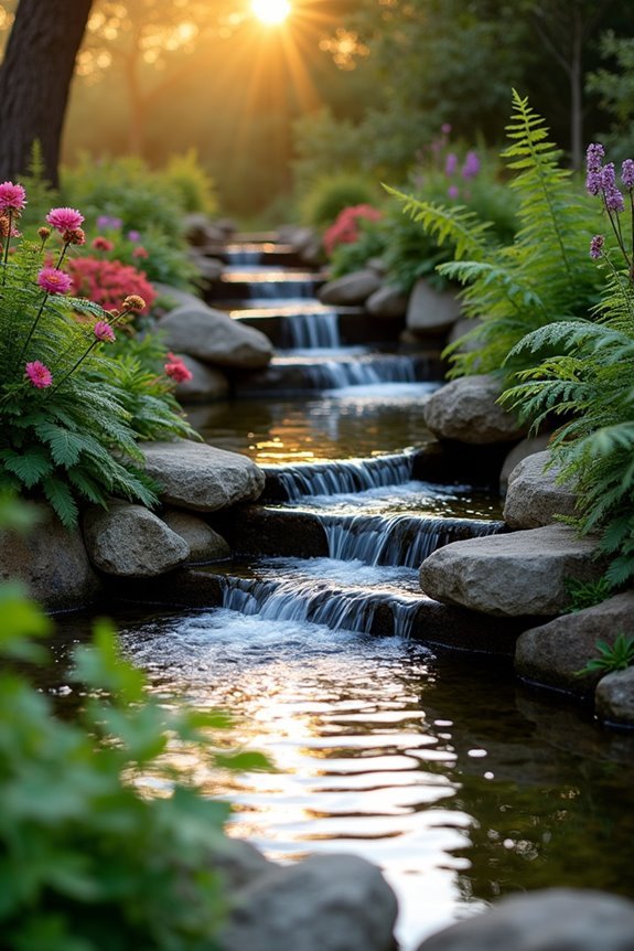 solar powered garden water displays
