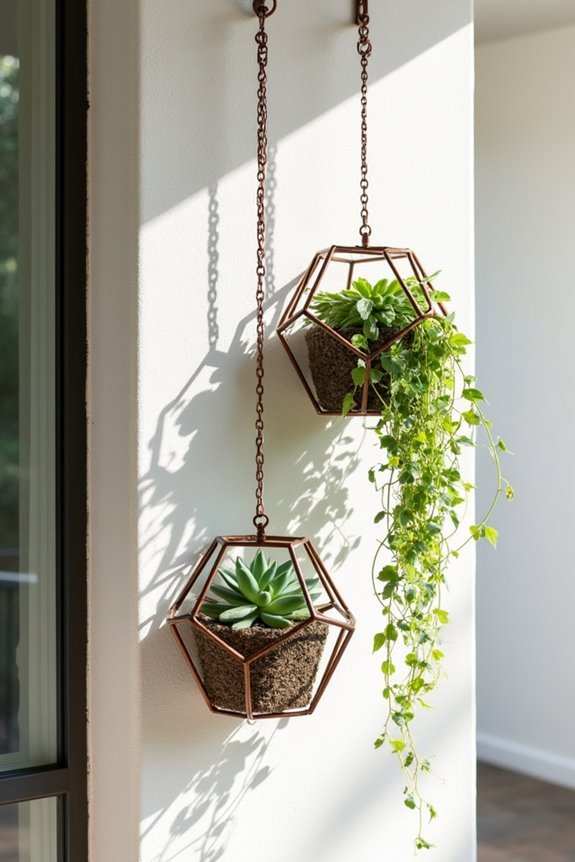 stylish geometric wire planters