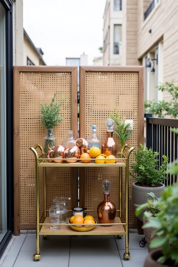 stylish outdoor bar cart