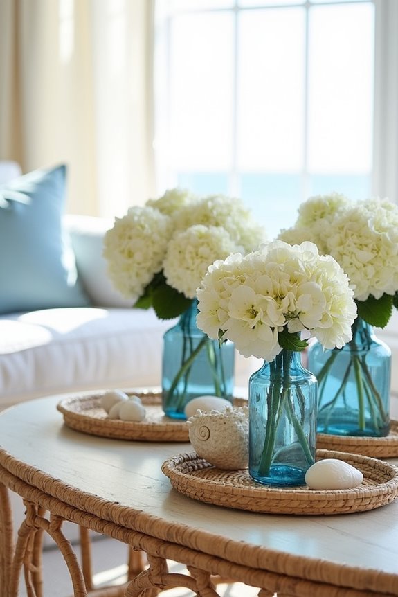 summer inspired coffee table styling