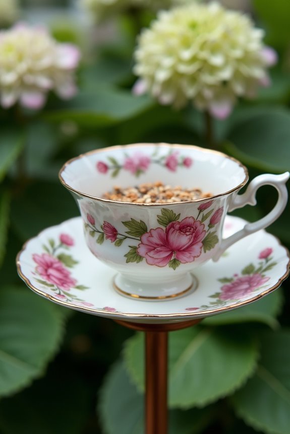 teacup bird feeders tutorial