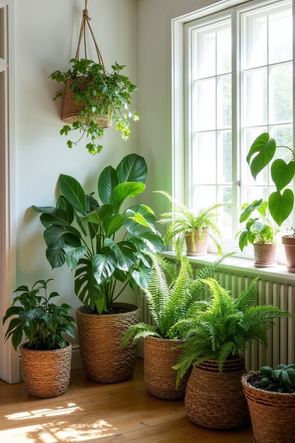 thrifted baskets for plants