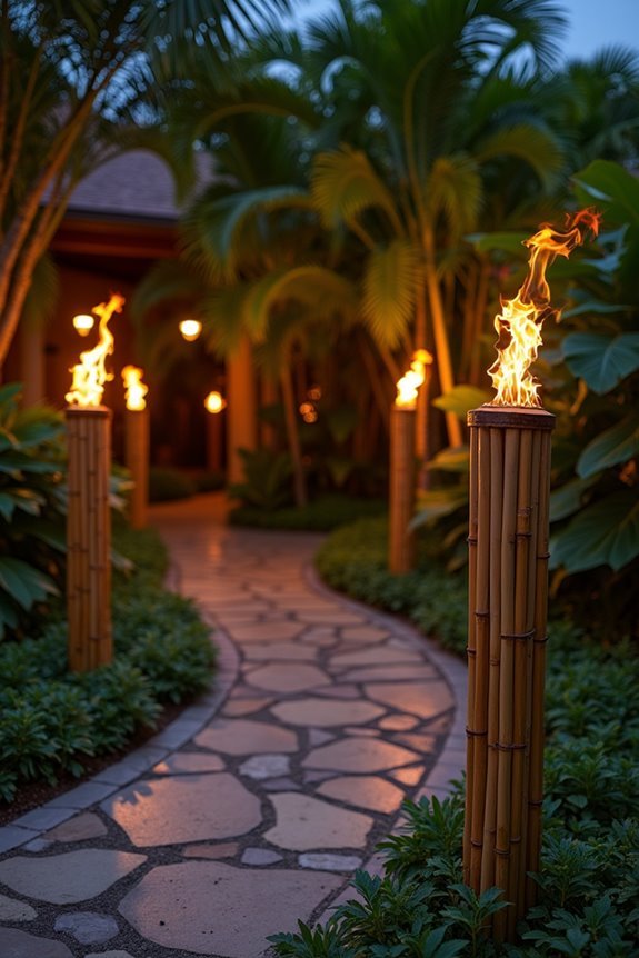 tiki torch garden ambiance