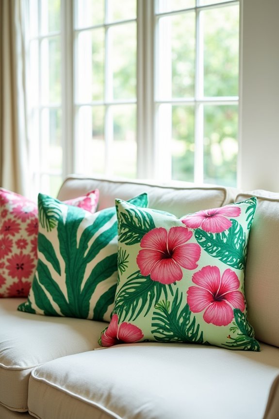 tropical print pillow covers