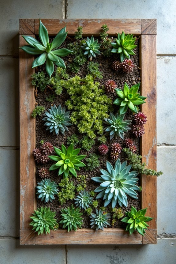 vertical succulent living wall
