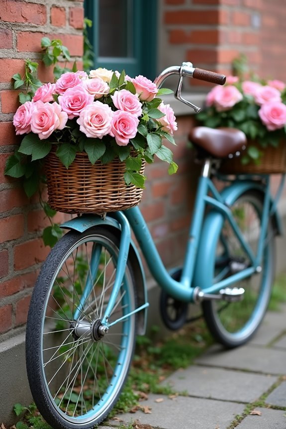 vintage bicycles with flowers