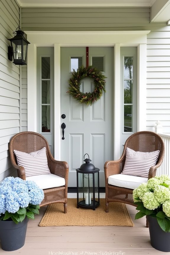 welcoming summer entryway decor