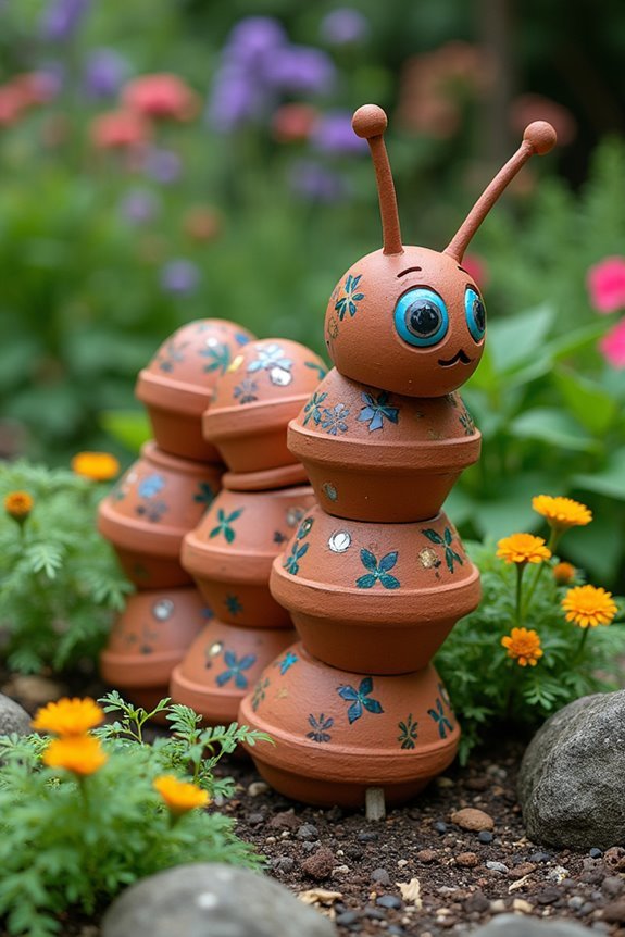 whimsical clay pot sculptures