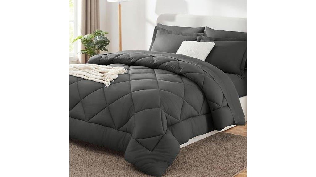 dark grey queen comforter set