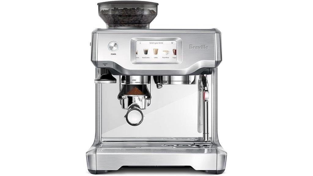 elegant stainless steel espresso machine