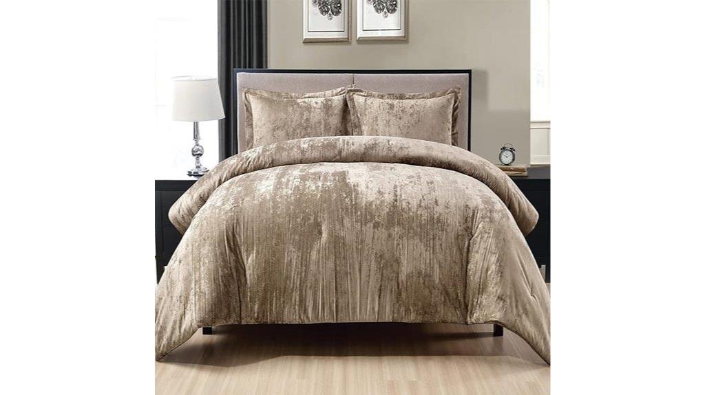 king crinkle velvet comforter set